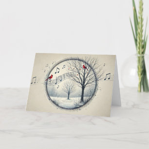 Cartes Pour Fêtes Annuelles Père Noël de l'Ancien Monde Forêt enneigée Renne O