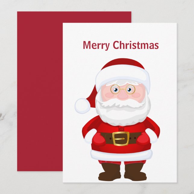 Cartes Pour Fêtes Annuelles Père Noël de Noël  (Devant / Derrière)