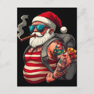 Cartes Pour Fêtes Annuelles Père Noël de Noël tatoué Street Rebel