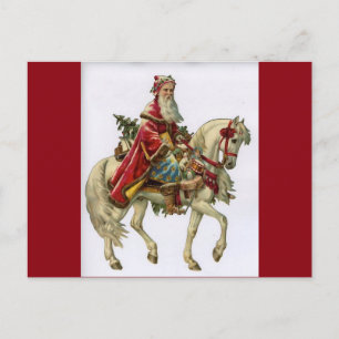 Cartes Pour Fêtes Annuelles Père Noël de Noël Vintage à cheval
