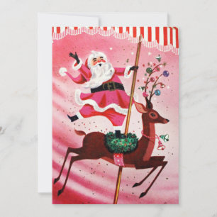 Cartes Pour Fêtes Annuelles Père Noël de Noël vintage des années 1950 sur le c