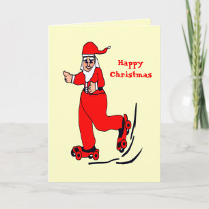 Cartes Pour Fêtes Annuelles Père Noël de patinage