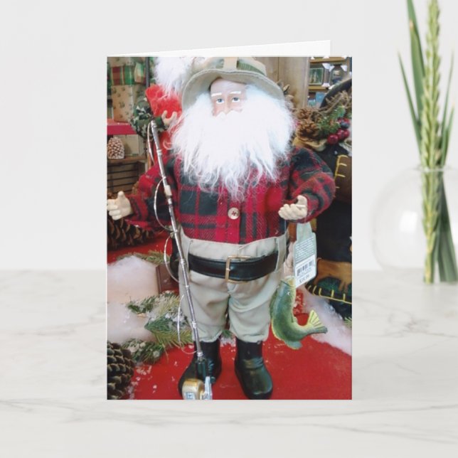 CARTES POUR FÊTES ANNUELLES "PÈRE NOËL DE PÊCHE" (Devant)