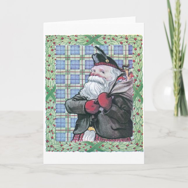 Cartes Pour Fêtes Annuelles Père Noël d'Ecosse (Devant)
