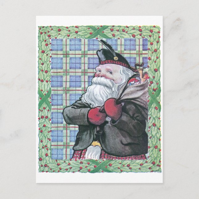 Cartes Pour Fêtes Annuelles Père Noël d'Ecosse (Devant)