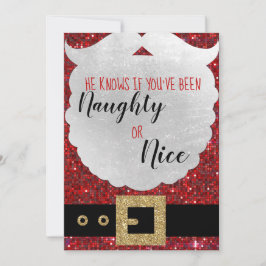 Cartes Pour Fêtes Annuelles Père Noël Définir Naughty CHristmas Card, clause s