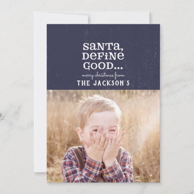 CARTES POUR FÊTES ANNUELLES PÈRE NOËL, DÉFINISSEZ BIEN (Devant)