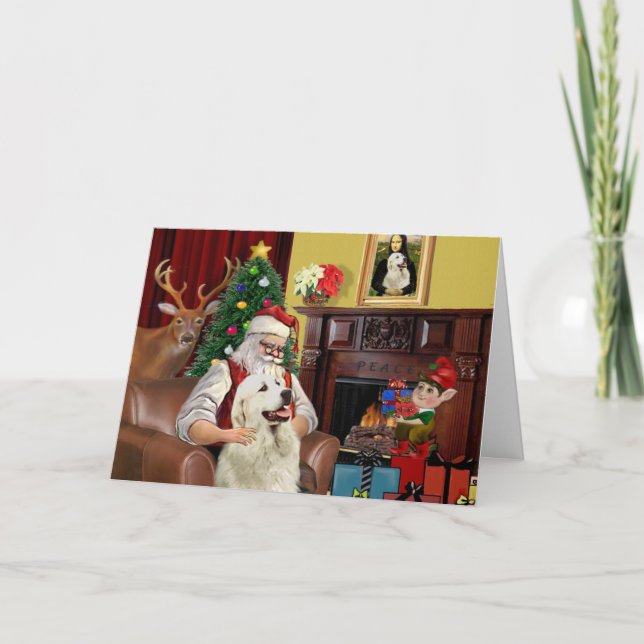 Cartes Pour Fêtes Annuelles Père Noël des Grands Pyrénées (Devant)