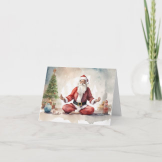 Cartes Pour Fêtes Annuelles Père Noël détendu faisant du Yoga