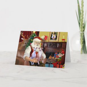 Cartes Pour Fêtes Annuelles père Noël : deux Whippets