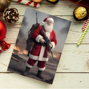 Cartes Pour Fêtes Annuelles Père Noël Deuxième Amendement Noël drôle de Noël