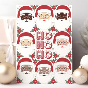 Cartes Pour Fêtes Annuelles Père Noël Diverse affronte Ho Ho Ho Noël