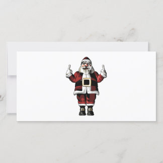 Cartes Pour Fêtes Annuelles Père Noël donne le doigt