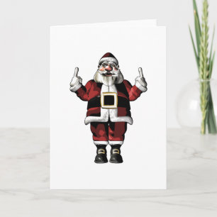 Cartes Pour Fêtes Annuelles Père Noël donne le doigt