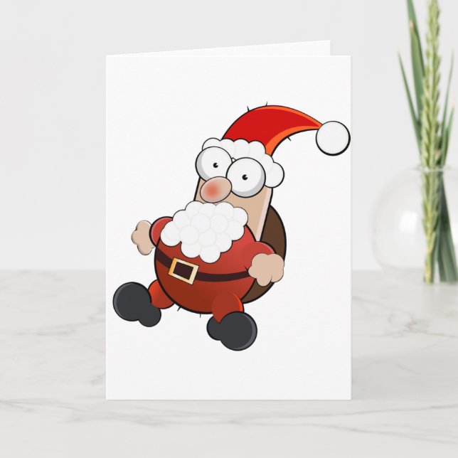 Cartes Pour Fêtes Annuelles Père Noël drôle (Devant)