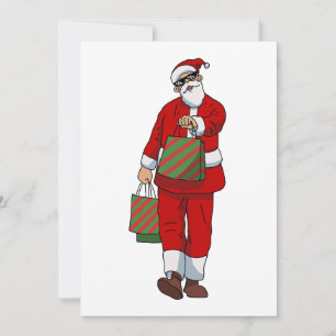 Cartes Pour Fêtes Annuelles Père Noël drôle shopping 