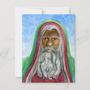 Cartes Pour Fêtes Annuelles Père Noël du Vieux Monde Africain-Américain