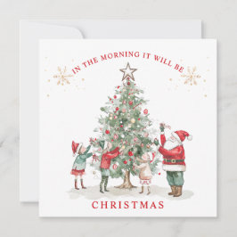Cartes Pour Fêtes Annuelles Père Noël Elf's & Christmas Tree