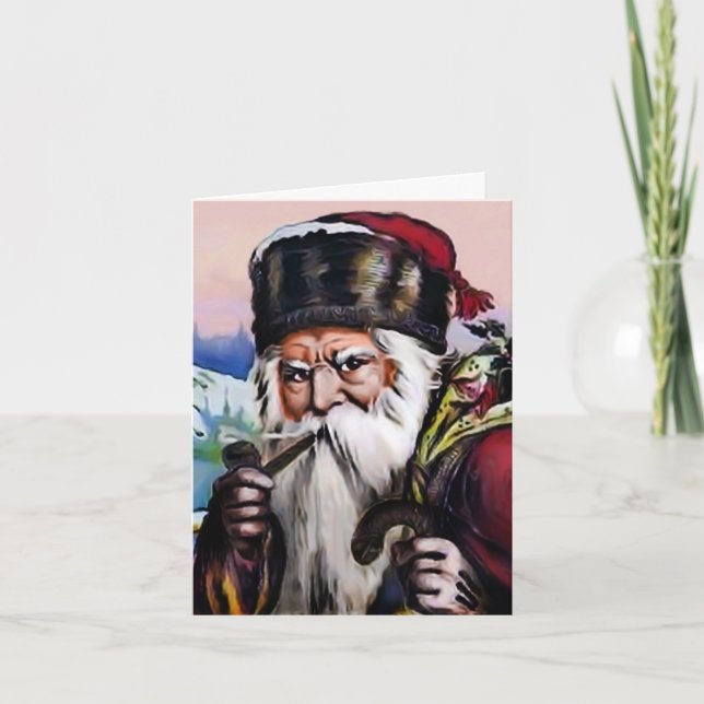 Cartes Pour Fêtes Annuelles Père Noël en colère (Devant)