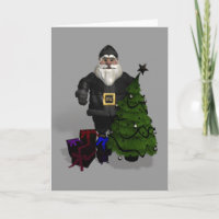 Père Noël En Cuir Noir