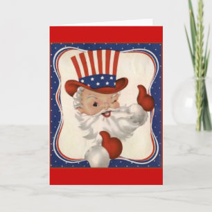 Cartes Pour Fêtes Annuelles Père Noël en oncle Sam