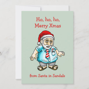 Cartes Pour Fêtes Annuelles Père Noël en sandales