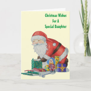 Cartes Pour Fêtes Annuelles père Noël enveloppant cadeaux et jouets pour Noël