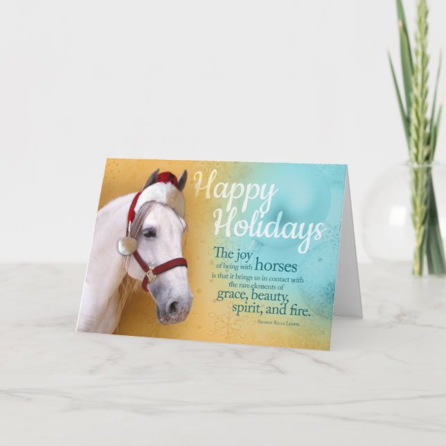 Cartes Pour Fêtes Annuelles Père Noël équin (Devant)