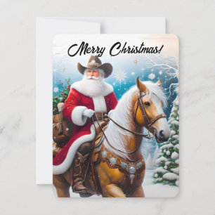 Cartes Pour Fêtes Annuelles Père Noël équitation Noël occidental