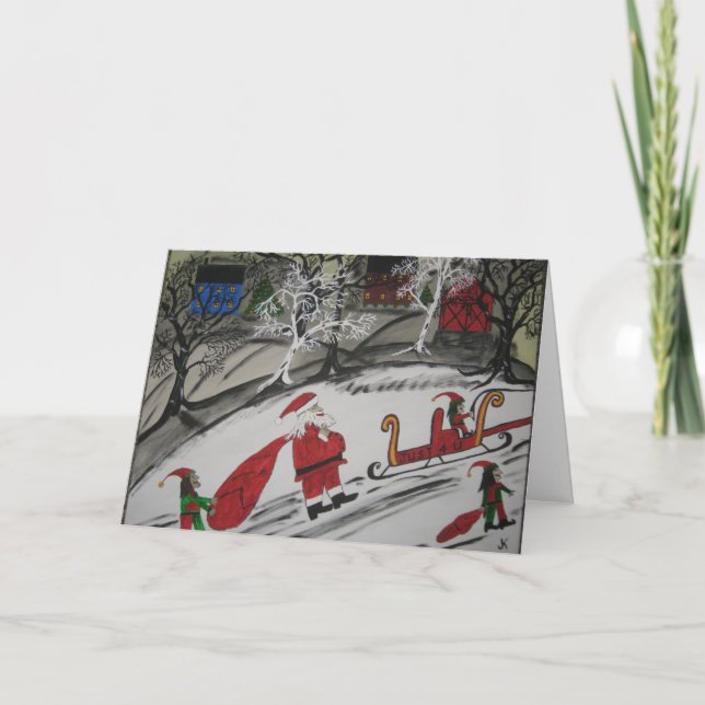 Cartes Pour Fêtes Annuelles Père Noël est terminée (Devant)