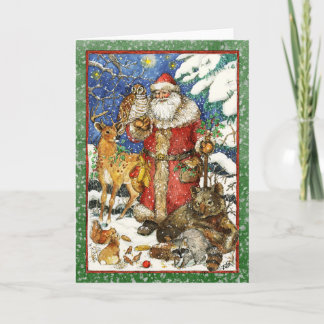 CARTES POUR FÊTES ANNUELLES PÈRE NOËL ET AMIS ANIMAUX