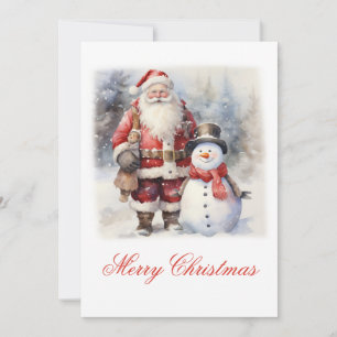 Cartes Pour Fêtes Annuelles Père Noël et amis des neiges