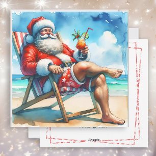 Cartes Pour Fêtes Annuelles Père Noël et Bloody Marry Funny Snowbirds Noël