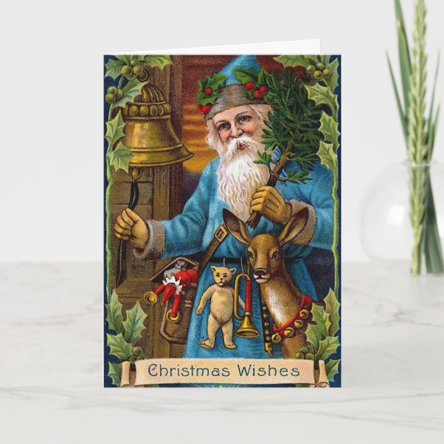 Cartes Pour Fêtes Annuelles Père Noël et la Bell (Devant)