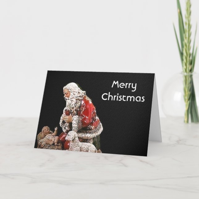 Cartes Pour Fêtes Annuelles Père Noël et le Christ Child Christmas Card (Devant)