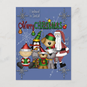 Cartes Pour Fêtes Annuelles Père Noël et le gang