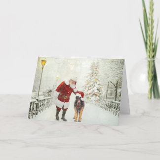 Cartes Pour Fêtes Annuelles Père Noël et Leonberger