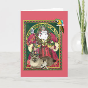 Cartes Pour Fêtes Annuelles Père Noël Et Les Animaux