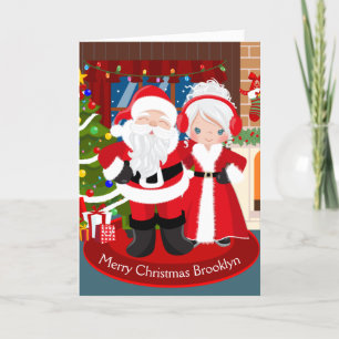 Cartes Pour Fêtes Annuelles père Noël et Mme Claus