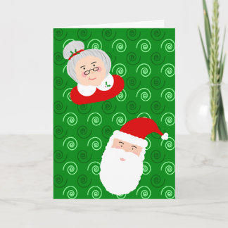 Cartes Pour Fêtes Annuelles Père Noël et Mme Claus