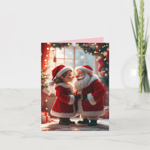 Cartes Pour Fêtes Annuelles Père Noël et Mme Noël célèbrent Noël, amusant 