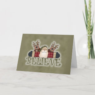 Cartes Pour Fêtes Annuelles Père Noël et Reindeer font confiance