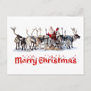 Cartes Pour Fêtes Annuelles Père Noël et rennes