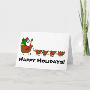 Cartes Pour Fêtes Annuelles père Noël et rennes de poulet