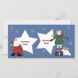 Cartes Pour Fêtes Annuelles père Noël et Snowman
