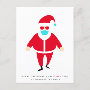 Cartes Pour Fêtes Annuelles père Noël Face Mask Joyeux Noël Drôle