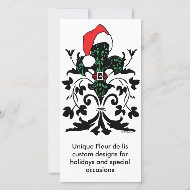 Cartes Pour Fêtes Annuelles Père Noël Fleur de lis (Devant)