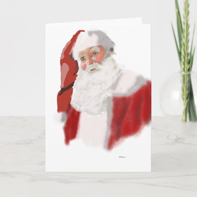 Cartes Pour Fêtes Annuelles Père Noël gagnante (Devant)