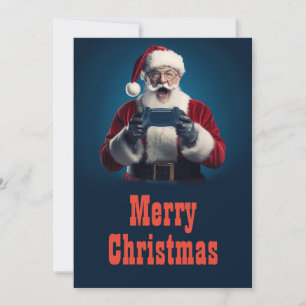 Cartes Pour Fêtes Annuelles Père Noël Gamer