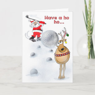 Cartes Pour Fêtes Annuelles père Noël golf avec un ami !